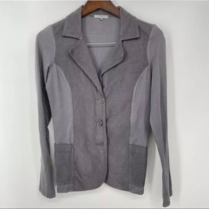 James Perse Jacket Size 1 Small Womens Gray Taupe Knit Blazer Stretch Panels